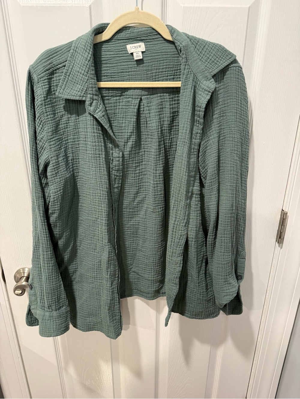 J. Crew Sage Green Gauze Button-Down Shirt